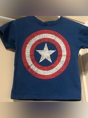 Marvel Avengers Toddler Tee - Blue White Print Size 3T